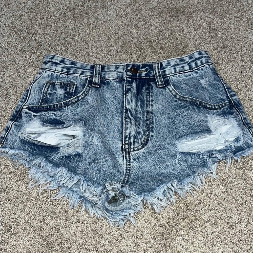 Denim Distressed Women Shorts